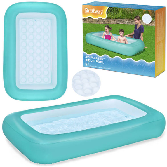 Felfújható medence 165x104x25 cm BESTWAY 51115 Aquababes Kiddie Pool - türkiz