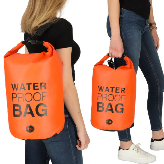 Vízálló táska 15 l Water proof bag - narancssárga