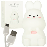 Szilikonos LED éjjeli lámpa LITTLE RABBIT - nyuszi 