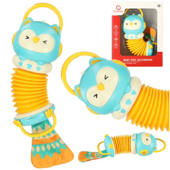 Gyermek harmonika Bagoly Inlea4Fun BABY OWL ACCORDION - kék