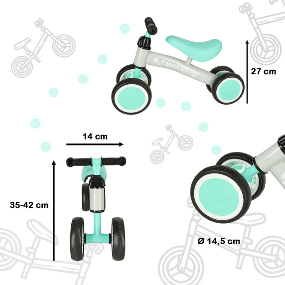 Lábbal hajtós kismotor Trike Fix Tiny - menta