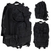 Taktikai turista hátizsák 5 tárolózsebbel 25 literes - fekete 