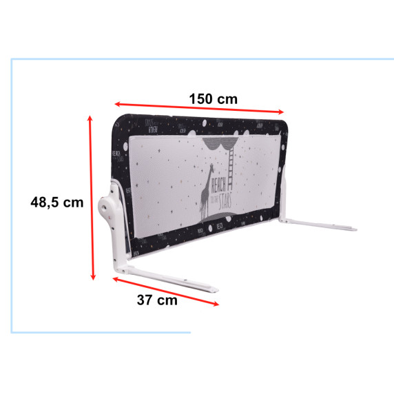 Biztonsági korlát, leesésgátló 150 cm GUIMO Safety Bad Rail Barrier - fekete