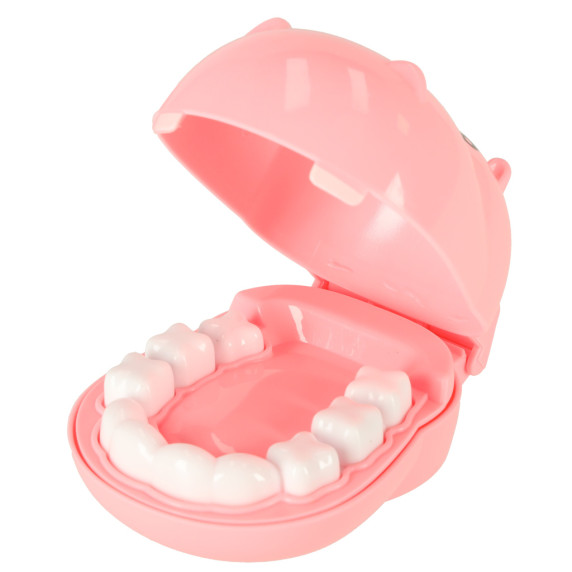 Orvosi játékszett Inlea4Fun DENTAL CLINIC - Víziló a fogorvosnál - rózsaszín