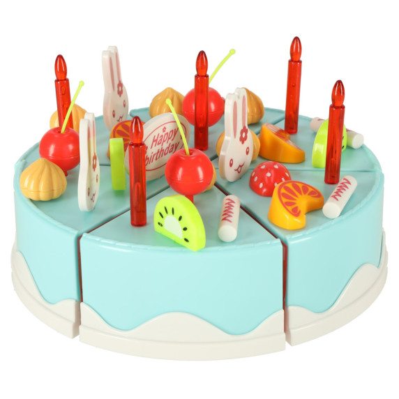 Szeletelhető torta szett 75 darabos Inlea4Fun DIY FRUIT CAKE - kék