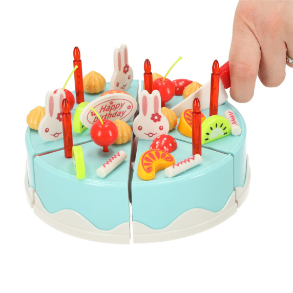 Szeletelhető torta szett 75 darabos Inlea4Fun DIY FRUIT CAKE - kék