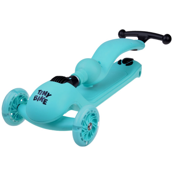 Háromkerekű roller 2az1-ben tolókarral és világító kerekekkel Inlea4Fun Tiny Bike - kék