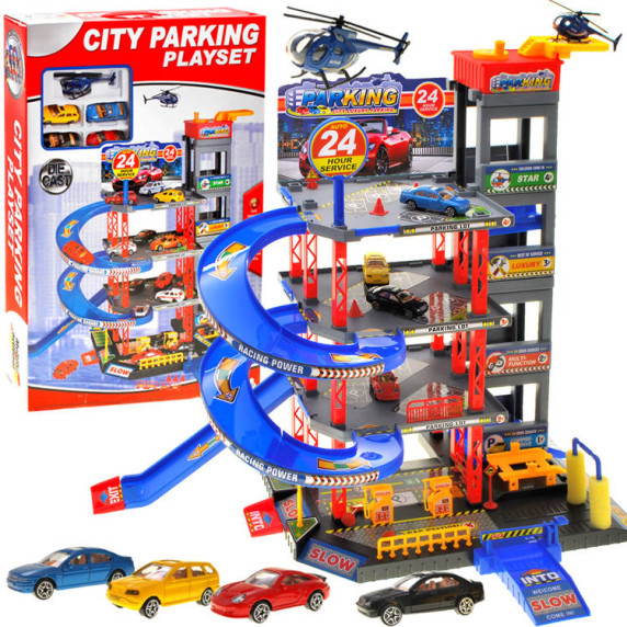 Többszintes parkoló garázs lifttel Inlea4Fun CITY PARKING PLAYSET ZA1859