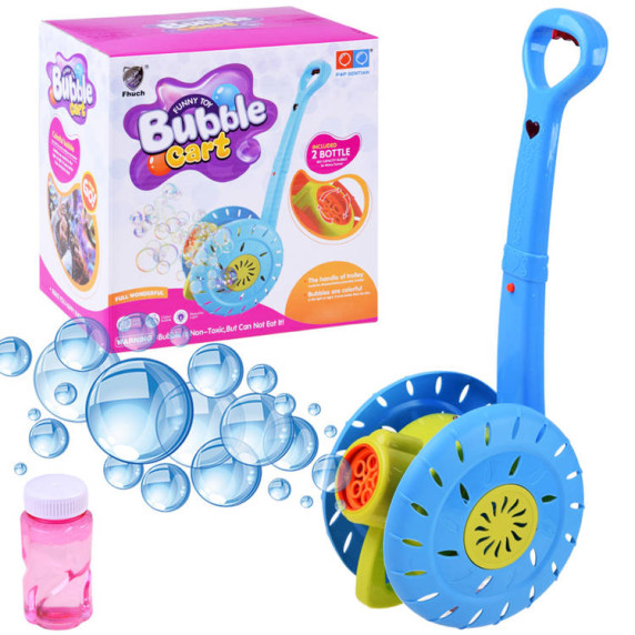 Buborékfújó tologató játék Inlea4Fun BUBBLE CART - Kék