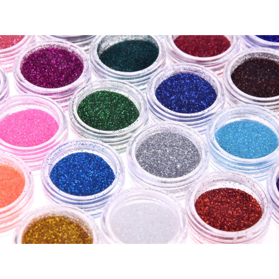 Csillám tetováló készlet 24 színű Inlea4Fun GLITTER TATTOS KIT + Sablonok 