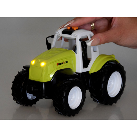 Interaktív traktor pótkocsival és szalmabálákkal Inlea4Fun FARM VEHICLES