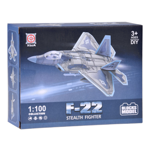 Építőjáték F-22 sugárhajtású repülőgép 1:100 Inlea4Fun STEALTH FIGHTER