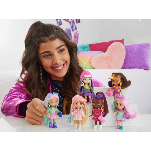 Stílusos divatbaba Barbie Extra Mini Minis kiegészítők HLN45 ZA5105 A