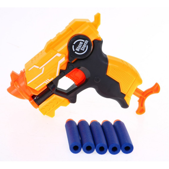 Szivacslövő fegyver 5 darab tölténnyel BLAZE STORM - narancssárga