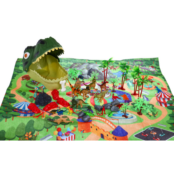 Dinoszaurusz figura készlet színes alátéttel Inlea4Fun DINOSAUR PARADISE