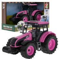 Interaktívny traktor Inlea4Fun FARM TRUCK SET - Rózsaszín 