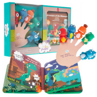 Kézi bábu készlet 5 darabos + képeskönyv Inlea4Fun FINGER PUPPET 