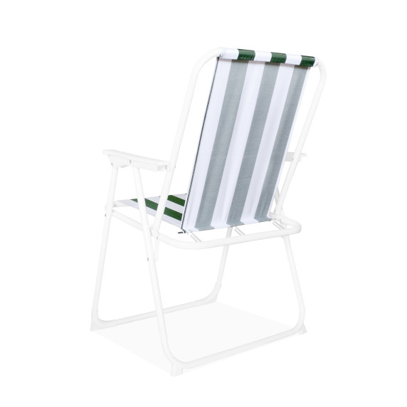 Összecsukható  kerti szék AGA OXFORD MR2125 - zöld csíkokkal