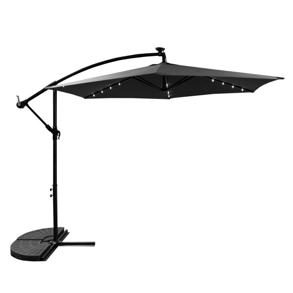 Kerti napernyő LED világítással 300 cm AGA MR2024-Dark Grey - szürke