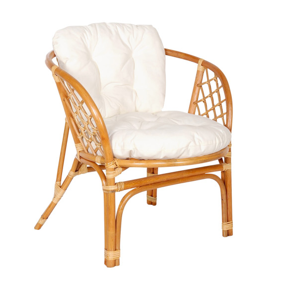 Rattan szett Bahama AGA MR3009-White - világosbarna/fehér