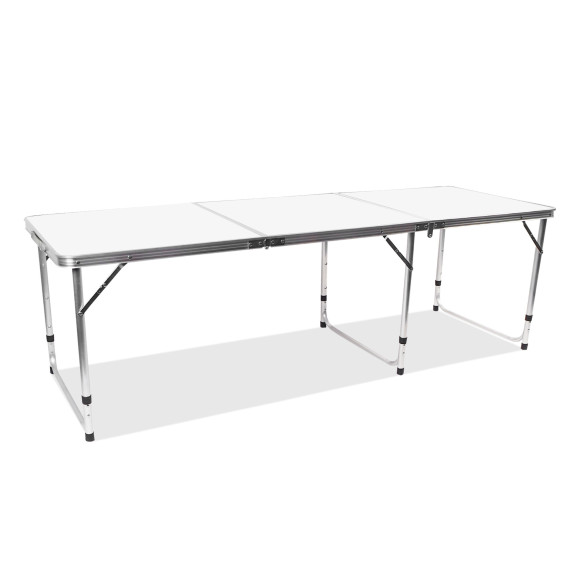 Összecsukható kempingasztal 180 x 60 x 70/60/55 cm AGA MR2091-White - fehér