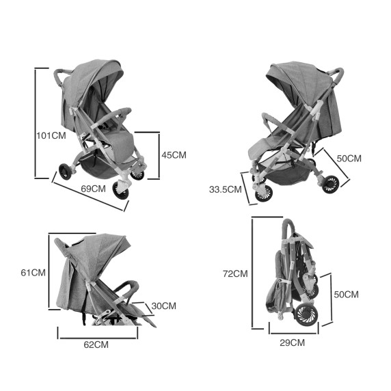 Golf babakocsi AGA DS433-BLA - fekete