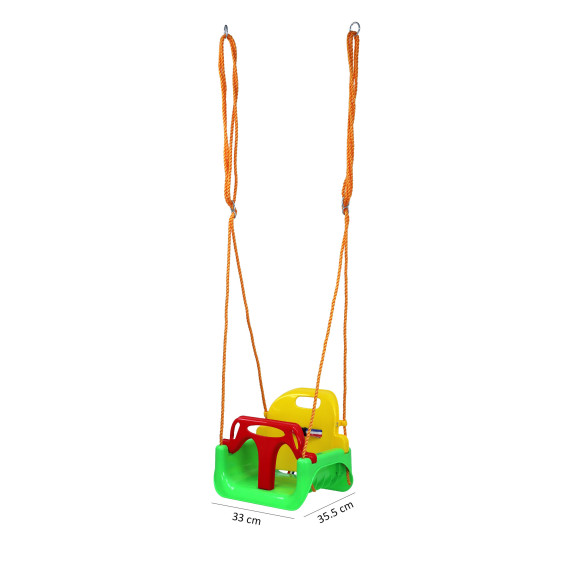 Gyermekhinta biztonsági kerettel Aga4Kids MR4512-4 - zöld/sárga