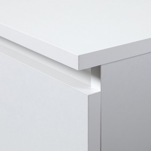 Íróasztal fiókokkal, szekrénnyel és kihúzható billentyűzet tartóval 124 x 74 x 52 cm AKORD ANA - fehér