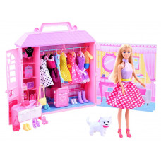Ruhásszekrény játékbabával és kiegészítőkkel Inlea4Fun ANLILY  - rózsaszín Előnézet