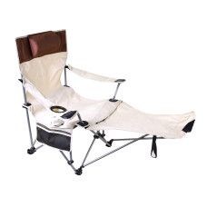 Összecsukható kempingszék, horgász szék lábtartóval AGA DS717 beige - Bézs Előnézet